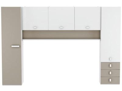 PEGANE Meuble de rangement pour lit enfant - 304 x 203 x 53,5 cm --