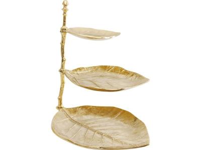 KARE DESIGN KARE Etag&egrave;re Leaf, aluminium, rev&ecirc;tement laiton, H 46 cm