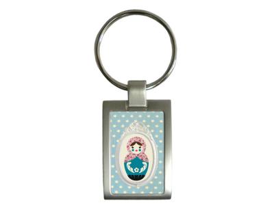CBK REATION Porte-cl&eacute;s poup&eacute;e russe bleu - Dim : 4.3 cm hors anneau 