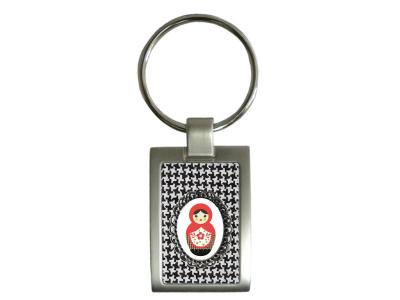 CBK REATION Porte-cl&eacute;s poup&eacute;e russe noire - Dim : 4.3 cm hors anneau 