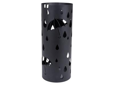 SONGMICS  Porte-parapluies en m&eacute;tal rond, Noir