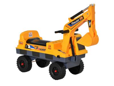 HOMCOM Porteur enfant tractopelle pelleteuse articul&eacute;e avec pince jaune