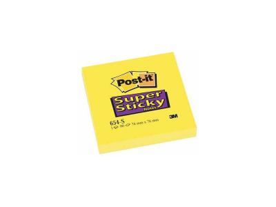POST IT Notes Adh&eacute;sives Post-it Super Sticky 7,6 x 7,6 cm - Jaune