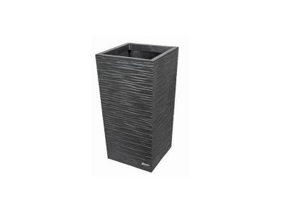 RIBIMEX Pot fleurs 34x34 h66cm gris en caoutchouc recycle, prgompf307