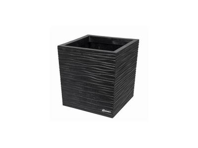 RIBIMEX Pot fleurs 34x34 hauteur 36cm gris en caoutchouc recycle, prgompf306