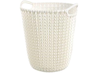 CURVER Poubelle Knit 7 litres H 23 cm x 24-27 cm Cr&egrave;me