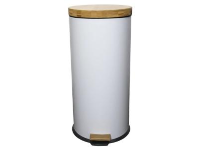 KITCHEN MOVE Poubelle de cuisine a p&eacute;dale Forest - 30L - Blanc mat - 