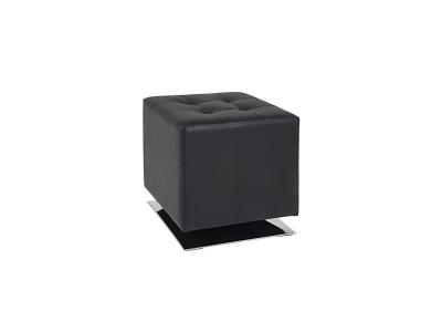 PARIS PRIX Tabouret carr&eacute; 40 cm noir et chrom&eacute;