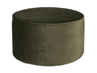 WOOOD  Sara - Pouf rond velours S - Couleur - Vert kaki