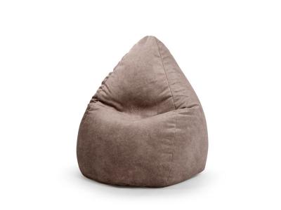SITTING POINT Pouf poire aspect cuir vielli taupe 70x110