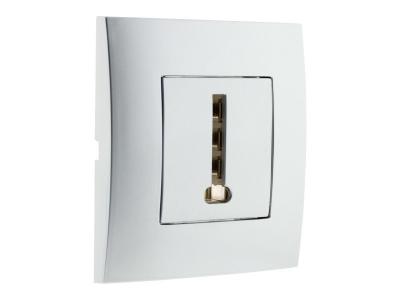 SIMPLEA  Prise TEL. 8 plots pr&ecirc;t &agrave; poser - Silver - 