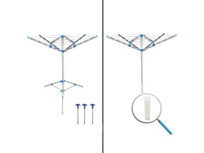 PROPLUS  S&eacute;choir &agrave; linge rotatif avec pied Gris M&eacute;tal