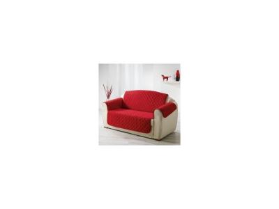 DOUCEUR D INTERIEUR Protege canape matelasse 223 x 179 cm microfibre unie club Rouge