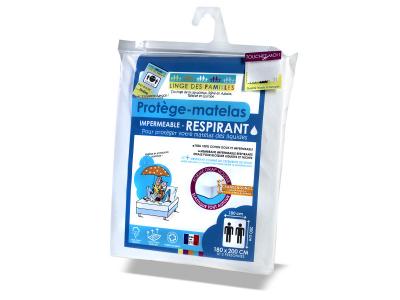 LINGE DES FAMILLES Prot&egrave;ge-matelas imperm&eacute;able-2 personnes (largeur 180 cm)