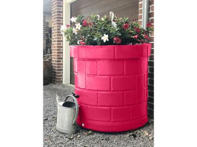  R&eacute;cup&eacute;rateur d'eau a&eacute;rien cylindrique rose , 340 l