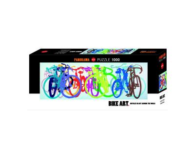 HEYE  Bike Art, Colourful Row 1000 Piece Panoramic Jigsaw Puzzle 