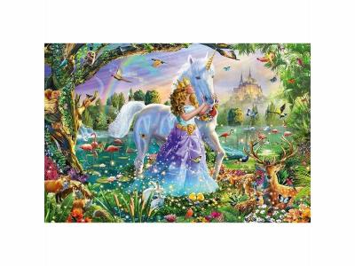  SCHMIDT SPIELE Puzzle Princesse avec licorne et ch&acirc;teau - 150 pi&egrave;ces