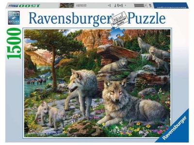 RAVENSBURGER Puzzle 1500 p - Loups au printemps 