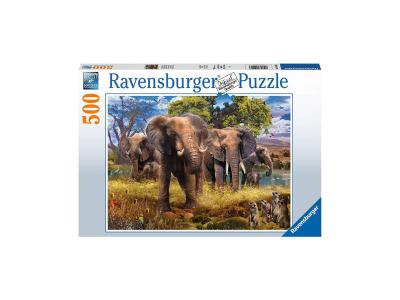RAVENSBURGER Puzzle Famille d'El&eacute;phants 