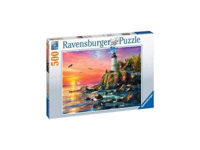  Puzzle 500 p - Phare au coucher du soleil 