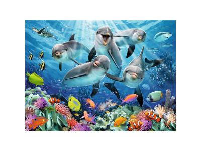 RAVENSBURGER PUZZLE 500 P - DAUPHINS SUR LE R&Eacute;CIF