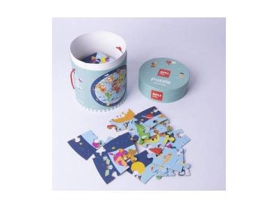 APLI  Circular Mapmundi Puzzle Multicolore 5-8 Years