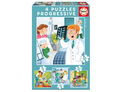 EDUCA BORRAS Puzzle progressif 12 &agrave; 25 pi&egrave;ces : quand je serai grand !