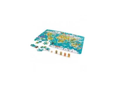 HAPE  E1626 2-in-1 World Tour Atlas Wooden Puzzle and Boardgame