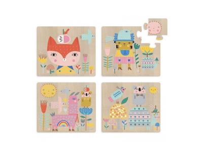 VILAC  - Set 4 Puzzles &eacute;volutifs par Suzy Ultman - Puzzle en bois