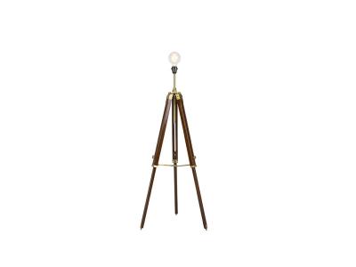 QAZQA  - Lampadaire vintage tr&eacute;pied en laiton - Cortin - Marron