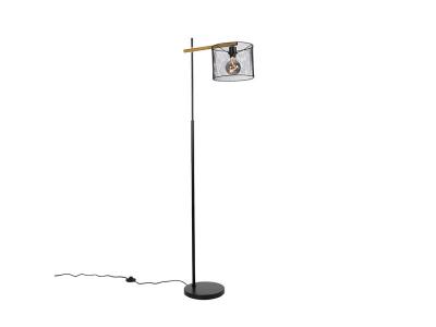 QAZQA Lampadaire industriel noir - drum mesh