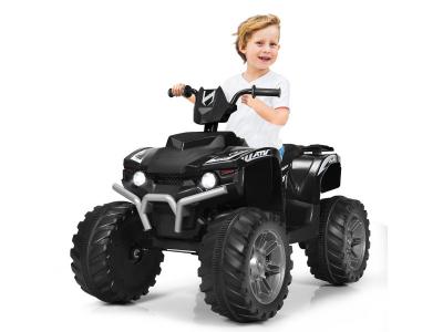 COSTWAY Quad &Eacute;lectrique Pour Enfants 3-7 Ans -  - Noir - Batterie 12v/7ah - Autonomie 1-2 Heures