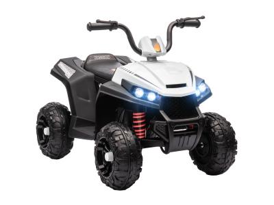 AIYAPLAY Quad &eacute;lectrique enfant 2 moteurs 12v 5 kmh max. Marche av ar nombreux effets blanc 
