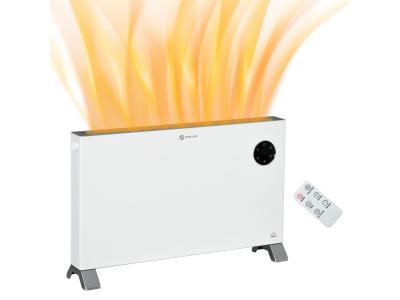 HOMCOM  Radiateur &eacute;lectrique avec &eacute;cran LED 800W/1200W/2000W protection contre la surchauffe blanc