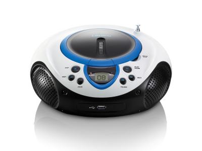 LENCO Radio portable FM et lecteur CD/USB  SCD-38 USB Blue Blanc-Bleu 