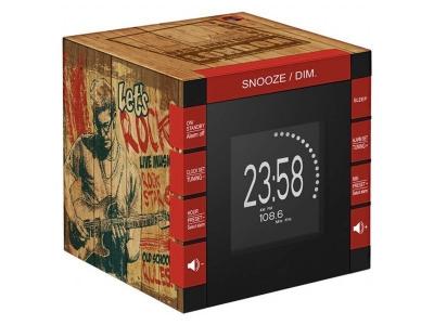 BIGBEN INTERACTIVE  Radio Reveil Cube Projecteur Decor Rock Wood