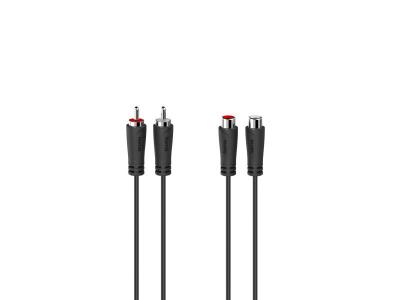 HAMA Rallonge audio, 2 fiches RCA m&acirc;les - 2 fiches RCA fem., 5,0 m - Neuf