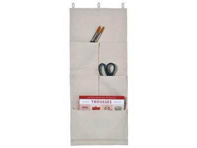 ARTEMIO Vide poche mural en tissu - 27 x 65 cm - 5 poches