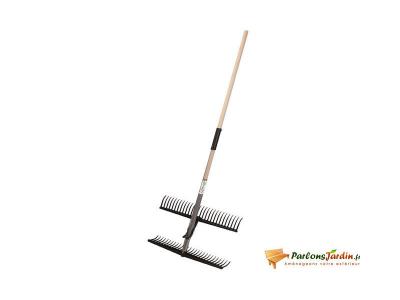 RIBILAND  R&acirc;teau double articul&eacute; - pince ramasse feuilles - manche bois
