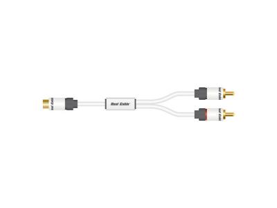 REAL CABLE  SUB-1/3M00 C&acirc;ble Subwoofer Double Blindage 3 m Blanc
