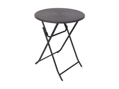 MOBILI REBECCA Table de jardin pliante en plastique noir et gris fonc&eacute;