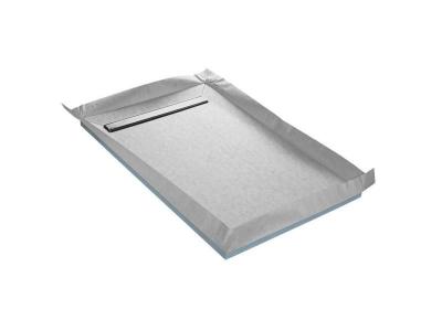 U TILE Receveur de douche &agrave; carreler caniveau 4 pentes + natte &eacute;tanche + siphon ultra plat - 140 x 90 cm