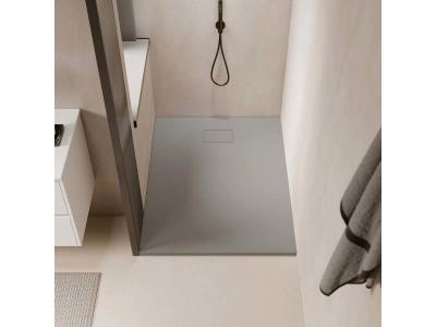 STANO. Receveur de douche 90 x 150 cm extra plat PIATTO en SoliCast&reg; surface ardois&eacute;e gris