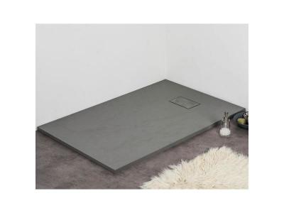 STANO. Receveur de douche 90 x 170 cm extra plat PIATTO en SoliCast&reg; surface ardois&eacute;e gris