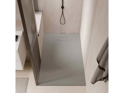 STANO. Receveur de douche 90 x 180 cm extra plat PIATTO en SoliCast&reg; surface ardois&eacute;e gris