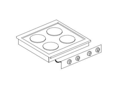 COMBISTEEL R&eacute;chaud Electrique Drop-In - 4 Plaques - - nvt. - 600x600x260mm
