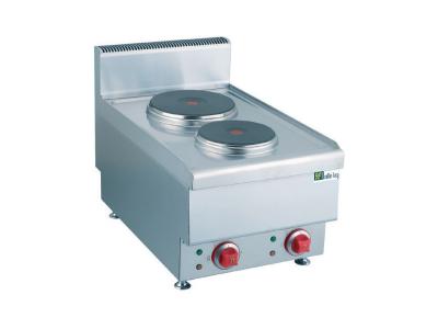  R&eacute;chaud Electrique Inox S&eacute;rie Top 650 - 2 Plaques - - - Acier inoxydable 400x650x475mm