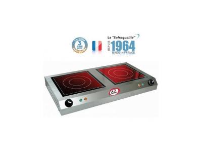  R&eacute;chaud vitroc&eacute;ramique   2 feux   2x 300 x 300 mm   Sofraca 