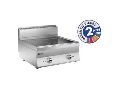 BARON R&eacute;chaud Vitroc&eacute;ramique 4 zones - Gamme 650 - - - Acier inoxydable 700x650xmm