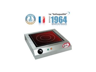  R&eacute;chaud vitroc&eacute;ramique avec d&eacute;tecteur de pr&eacute;sence   1 feu   300 x 300 mm   Sofraca 